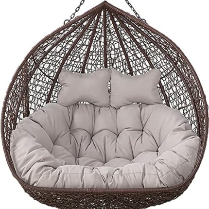 Wan-b 2 Seater Egg Chair Swing Cushion Outdoor, Hanging Hammock Chair Cushion Replacement, Washable Thick Large Wicker Swing Chair, Waterproof, G