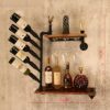 Wine rack Loft Vintage Industrial Wind Wall Wine Rack Wrought Iron Hose Rack Wall-mounted Wine Rack Goblet Holder Shelf (Size: 70 × 70cm)