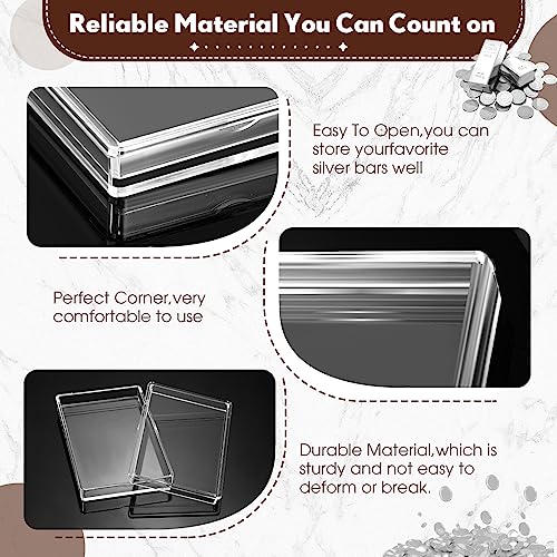 Ctosree 20 Pcs 10 oz Silver Bar Holder Silver Bar Case Clear Acrylic Storage Container Fit Silver Bar Box for 10 oz Silver Bar 10 Troy Ounce Bar