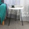 ASPECT Maisie Wood and Steel Side End Table-Ash Veneer Top, Black Hairpin Style Legs, Metal, 40 dia x 49(H) cm