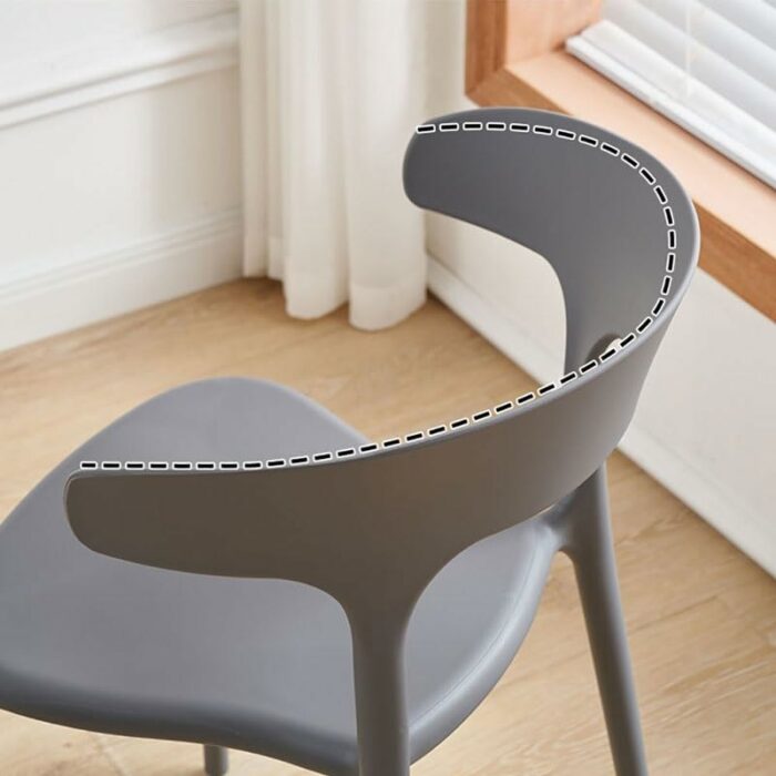 LUKEO Plastic Chairs For Kitchen Living Room Chair Meeting Negotiation Stool Commercial Place Furniture Tea Shop (Color : D, Size : Light Grey)