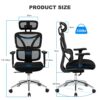 Ximstar Ergonomic Office Chair,Home Office Desk Chair with Adjustable Headrest & Armrest, High Back Mesh Computer Chair with Thickened Cushion &