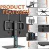 Universal Swivel TV Stand/Base Table Top TV Stand 27 to 60 inch TVs 80 Degree Swivel, 4 Level Height Adjustable, Heavy Duty Tempered Glass Base,