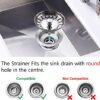 ARCOOZE Kitchen Sink Plug and Strainer- Stainless Steel 304 Kitchen Sink Plug Replacement with 3 Additional Silicon Seals, Sink Drainer Plug Diam