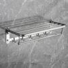 Towel Rack - Stainless Steel BathTowel Rack,Polished 304 Stainless Steel 5 Hooks Towel Shelf，23 inches Foldable Wall Mounted Bathroom Towel Holde