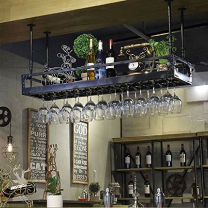 European Hanging Red Fashion Creative Wine Glass Rack Upside Down Wine Rack Bar Wrought Iron Goblet Rack Creative Wine Cabinet Decoration Hanger