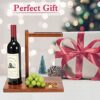 B4Life Countertop Wine Rack with Glass Holder, Wine Caddy with Serving Tray, Wine Tray with Wine Glass Holder, Wine Bottle Racks with Glass Holde