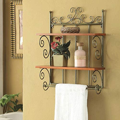 RSOCHS Shelf bathroom 2 layer bathroom wall hanging wall storage rack storage European and American creative wrought iron