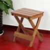 Smooth Edge Compact Folding Stool, Foldable Bamboo Folding Stool, Balcony Bedroom For Using In Your Living Room, Bathroom Bedroom, Garden, Study