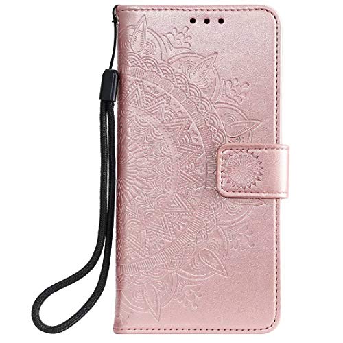 Reevermap Samsung Galaxy S23 Case, Protective Wallet Case Flip Shockproof PU Leather Card Slots Embossed Mandala Magnetic Closure Stand Cover for