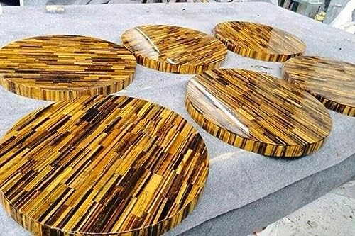 Gifts And Artefacts 42 x 42 Inches Natural Gemstone Overlay Work Kitchen Table for Home Furniture Decor Round Shape Marble Dining Table Top