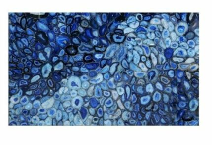 Gifts And Artefacts 42 x 72 Inches Dining Table Top Blue Agate Stone Epoxy Art Patio Table for Home Furniture Decor with Luxurious Look