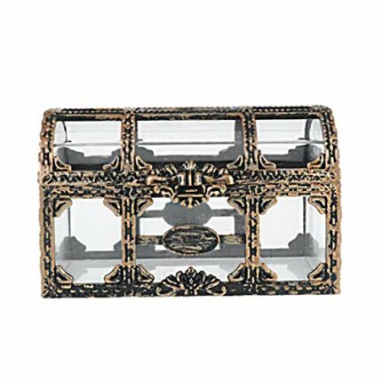 Balacoo Pirate Treasure Box Plastic Clear Treasure Box Mini Treasure Chest Candy Chest Box for Collectibles Coin Kids Party Supplies