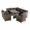 YFYTYG-PX 9 Seat Rattan Furniture Outdoor Sofa Dining Table with Free Rain Cover 3 Single Chair Sofa Dark Gray Sofa Cover (UK Flame Retardant Mat
