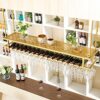 EMISOO Wine Rack Wall Mounted - Ceiling Hanging Wine Glass Rack European Style Wine Bottle Holder Decoration Stemware Goblet Shelf for Bars, Adju