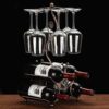 Yalych Metal Wine Rack - Wine Rack/Cellar/Storage- Free Standing, No Assembly Required,able Top Wine Bottle Storage Slots for 4 Bottles to 5 Wine