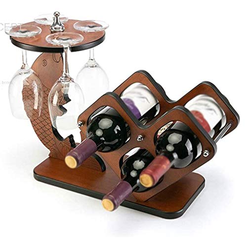 CZDYUF Creative Wine Rack, Wine Glass Rack Wine Bottle Rack Wooden Wine Display Rack, Friendly and Tasteless