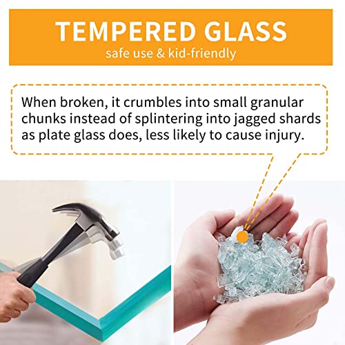 KES Shower Corner Glass Shelf 8MM Thick Tempered Glass, Bathroom Shelves Wall Mounted Triangular Polished Chrome Bracket, BGS3100