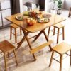 AANAN Stools,Stool,Bar Stools Household Small-Sized round Table Square Table Portable Folding Simple Table Folding Table Dining Table with Stool/