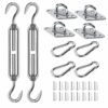Covlongyu Awning Attachment Set, M5 Heavy Duty Sun Shade Sail Stainless Steel Hardware Kit Rectangle Triangle and Square, Sunshade Hook, Garden/O