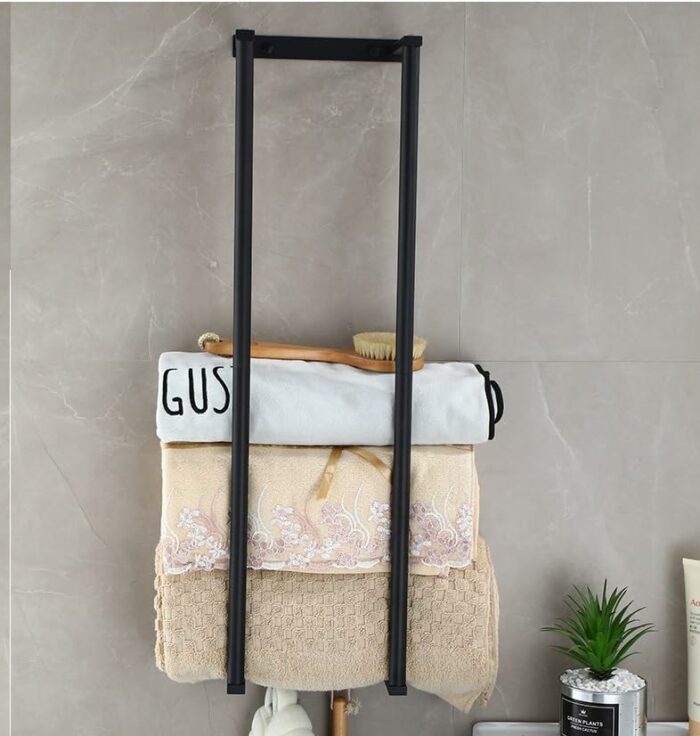 Towel Racks for Bathroom, Wall Mounted Towel Storage Holder, Stainless Steel Bathroom Towel Holder Can Hold 6 Bath Sheets for Bathe Towels and Ha