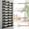 AQAREA Wine Rack Wall Mounted: 20 Bottles Hanging Wine Rack Wall Mount - Black Wall Wine Storage Holder