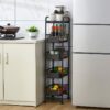 UXZDX Slit Storage Shelf Slot Cart Kitchen Refrigerator Slot Storage Bedroom Toilet Storage