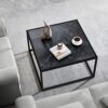 SAYGOER Black Coffee Table Small Square Coffee Tables Simple Modern Center Table for Living Room Home Office 27.6 * 27.6 * 15.7Inch, Easy Assembl