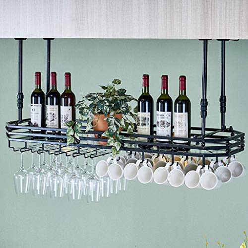 OUSIKA Wine Racks,Wine Lovers/Wall Wine Rack Hanging Wine Glass Rack Bar Creative Wine Rack Upside down Goblet Rack Ceiling Decoration Shelf for