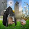 xocome Egg Chair Covers, Outdoor Swing Egg Chair Cover Waterproof Anti-dust with Zipper 210D Oxford Fabric Veranda Garden Lawn Chair Protector Fu