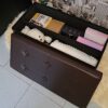 YITAHOME Storage Ottoman,Tufted Faux Leather Foldable Bench,Holds up to 300 kg,Footstool Storage Box with Lids for Kids Toys, Bedroom, Hallway, L