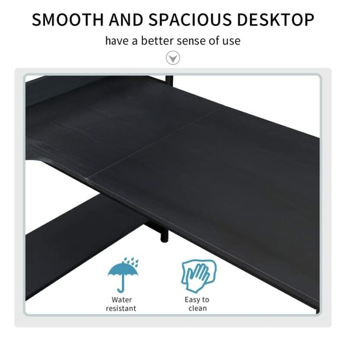 N/A Home Office Computer Desk Metal Frame and MDF Board 5 Tier Open Bookshelf Bedroom Home Furniture (Color : A)
