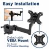 Mount-it! Universal VESA Pole Mount with Articulating Arm | Full Motion TV Pole Mount Bracket | VESA 75 100 | Fits TVs or Monitors Up to 32 Inche
