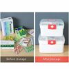 Uposao Plastic Medicine Box with Handle and Detachable Compartment Multi-Use Family First Aid Box Storage Box Portable Medicine Box Empty Medical