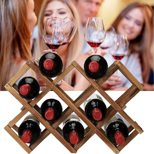 UnisonPetSolid Wood Wine Rack Cabinet, Living Room Wine Display Rack, Wine Rack, Floor Shelf, partition Shelf, Wine Rack Lattice Ornament