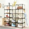 SOGOBOX Shoe Box with Mirror Back,Stackable Clear Shoe Box,As Shoe Box Storage Containers and Shoe Display Case,with Magnetic Side Opening Door,