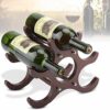 DLOETT Wooden Wine Rack- Stores Bottles of Wine - Sleek and Chic Looking - Minimal Assembly Required (Brown)