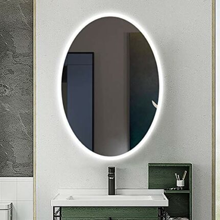 24X32 Inch Wall-Mounted Bathroom Mirror with LED Lighted Anti-Fog, Ultra-Thin Silver Mirror, Touch Switch, Dimmable, Bathroom Mirror, Dressing Mi