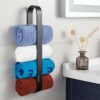 Self-Adhesive Towel Rail, No Drilling, Guest Towel Rail, 40cm, Towel Rail for Rolled Guest Towels, Aluminium, Matt …