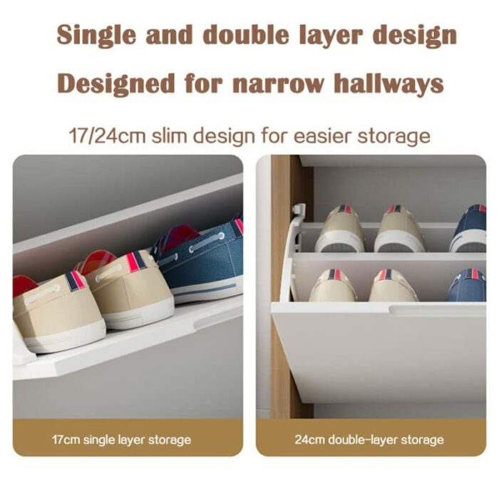 ZCMEB Living Room Shoe Rack Organizer Cabinet thin Shoe Cabinet Door Tipping Bucket Shoe Cabinet For Small Apartment (Color : D, Size : 120cm)