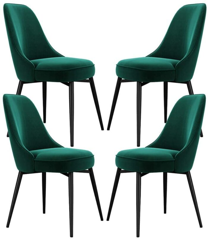 dining chair Kitchen Dining Chairs Set Office Business Chairs, 4 Pcs Dining Chairs Gold Velvet Seat Sponge Filling Back Metal Legs Antislip Foot