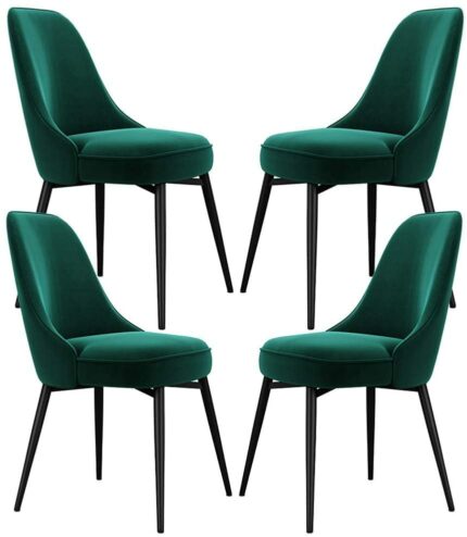 dining chair Kitchen Dining Chairs Set Office Business Chairs, 4 Pcs Dining Chairs Gold Velvet Seat Sponge Filling Back Metal Legs Antislip Foot