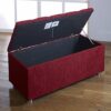 CROWNBEDSUK CUBED CHENILLE DIAMANTE OTTOMAN TOY STORAGE BLANKET BOX (RED)