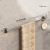 No Drill Towel Holder Adhesive Towel Rail Wall Mounted Towel Rack with Hook Space Aluminum For Bathroom Kitchen,grey,1 Layer 40cm