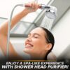 EcoNour Shower Head Powerful Flow with Beads Filter Pressure Boosting Shower Head Spray with 3 Modes Water Saving Bathing for Adults Children Pet