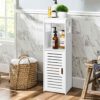 Bathroom Storage Cabinet,Laundry Room Cabinets with 1 Open Compartments and 2 Tier Shelf with Doors, Multifunctional Floor Cabinet for Home Offic