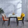 Kitchen Dining Room Furniture Chairs Dining Chairs Set Of 6 Metal Legs Kitchen Living Room Chairs Modern PU Leather High Back Padded Soft Seat Ac