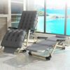 ZHJYD Household products Sun Lounger Recliner Chairs Foldable Reclining Chair with Padded Cushion Outdoor Camping, Beach Deck Chair - Gray