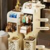 Bathroom Crevice Storage Cabinet, Floor Shelves, Free Installation, Toilet Bathroom Toilet Storage Cabinet, Washing Machine Sideboard for Small S