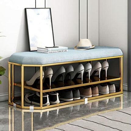 Nordic Simple Change Shoe Stool Home Shoe Cabinet Seat Stool Porch Wear Shoe Stool Soft Bag Cushion Shoe Rack Can Be Seated Shoe Changing Cabinet
